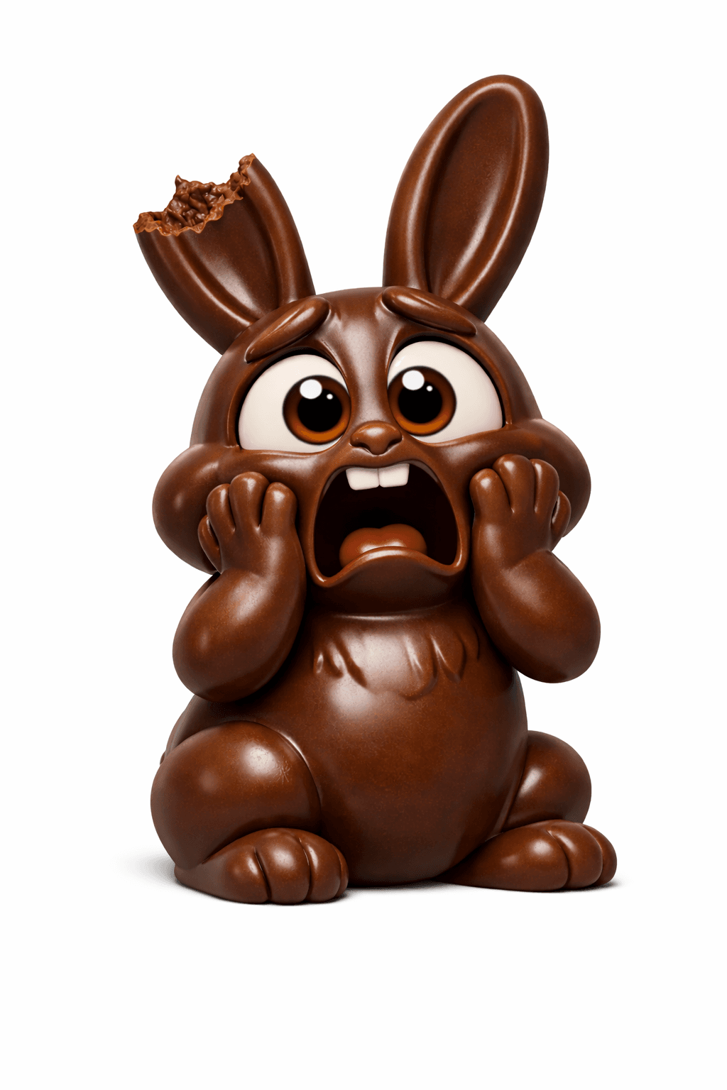 Terrified Chocolate Bunny 2